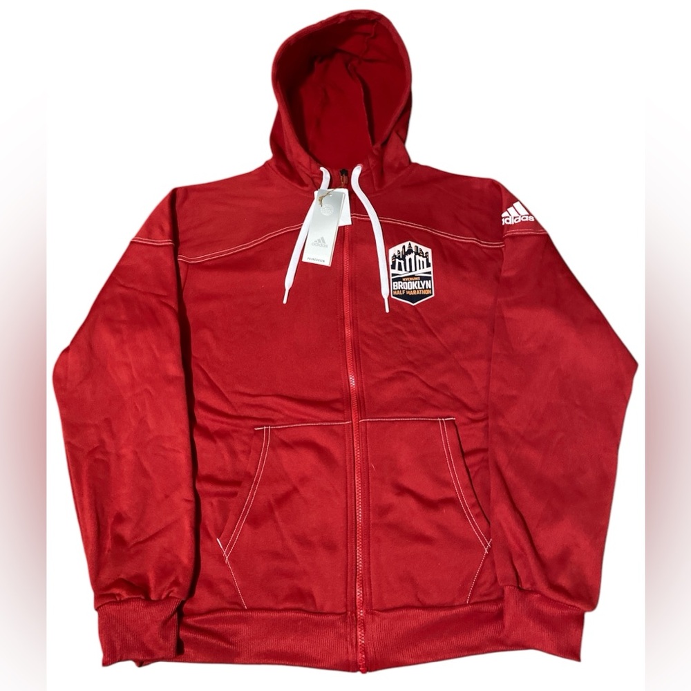 NWT Adidas Men's Stadium Sustainability Zip Up Hoodie NYC BROOKLYN HALF MARATHON
